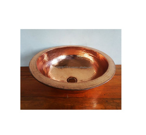 Lavabo de cobre de estilo vintage con detalles elegantes y artesanía tradicional para baños encantadores de estilo rural - Product Image 6