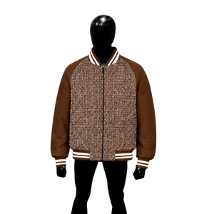 Veste marron pour homme, veste décontractée de qualité supérieure avec fermeture éclair, vêtement d'extérieur décontracté pour l'automne, coupe classique, col rabattu - Product Image 1