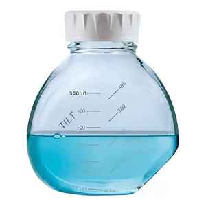 Botella de Vidrio Transparente de 500 ml con Tapa de Rosca de Polipropileno Blanco para Uso en Laboratorio - Product Image 2