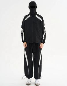 Ensemble veste et pantalon de survêtement unisexe de haute qualité personnalisé 2024, bloc de couleur, fermeture éclair, polyester, nylon - Product Image 2