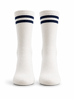 Chaussettes de sport thermiques blanches tissées écologiques respirantes antidérapantes à rayures noires pour la course, le basketball, le football et les jeunes
