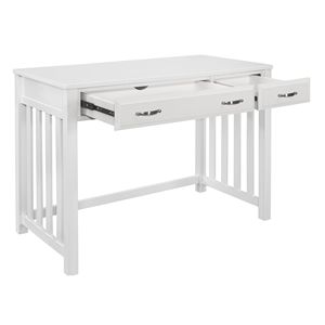 Moderno tradizionale scrivania in legno con 2 cassetti e cassetto della tastiera 1PC in bianco finitura mobili - Product Image 3