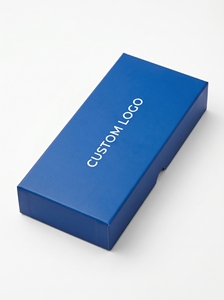 Caja de Papel Rígido Azul, Forma Rectangular, Embalaje de Regalo Portátil con Forro de Plástico Reutilizable - Product Image 4