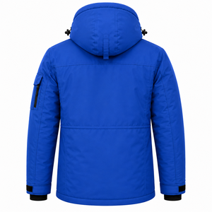 Men's Hooded Puffer Jacket Fleece Lined 220g <b>Waterproof</b> Stand Collar Casual <b>Winter</b> <b>Coat</b> with Zipper Front and Multiple Pockets - Product Image 2