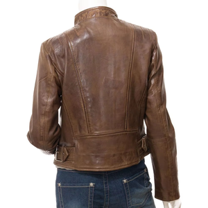Chaqueta de Cuero de Oveja Genuina para Mujer, Diseño con Logotipo Personalizado, Impermeable, Forrada con Algodón Grueso y Transpirable, para Todas las Temporadas - Product Image 3
