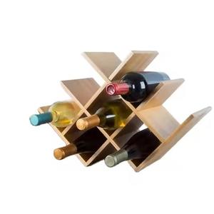 Porte-bouteilles de vin industriel en métal et bois, sur pied, pour comptoir, support de rangement et de présentation multifonctionnel moderne pour bar à domicile - Product Image 4
