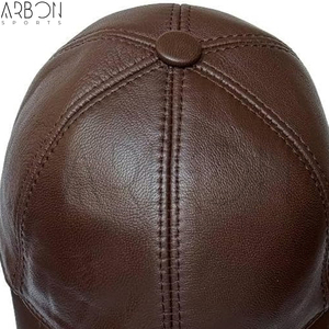 High-Quality Custom Logo Premium Durable Water-Resistant Stylish Casual Wear Genuine Leather Baseball Cap For Men and Women - Product Image 5