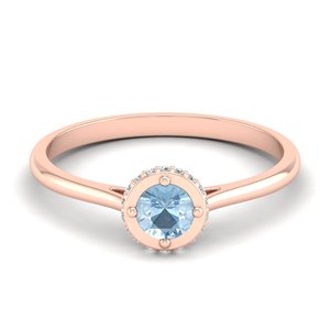 REYES GRA Certified 925 Sterling Silver Moissanite Engagement <b>Ring</b> with Natural Aquamarine Gemstone <b>Fine</b> Jewelry Birthstone <b>Ring</b> - Product Image 5
