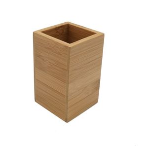 Wood <b>Toothbrush</b> <b>Holder</b> Stand Rectangle Minimalist Bathroom Organizer With Toothpaste Slot Convenient Countertop Rack - Product Image 4