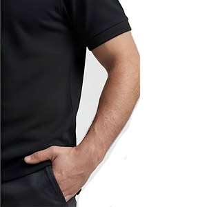 Polo de Hombre con Cuello Redondo y Logotipo Personalizado, Estilo Contemporáneo, Teñido Liso, Manga Corta, para Golf, Mezcla de Algodón, Tejido Ecológico - Product Image 2