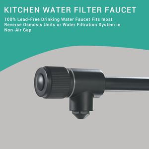 Grifo de Cocina con Purificador Extraíble Negro Mate, Grifo con Filtro de Agua para Fregadero, Grifo de Agua Potable - Product Image 3