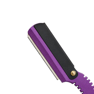 ZH INTERNATIONAL Cuchilla de Afeitar Profesional de Acero Inoxidable con Anillo para Dedo, de Una Sola Hoja, Color Morado - Product Image 3