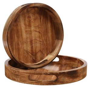 Plateau de service en bois naturel fait main, très demandé, pour servir les aliments – Dernier modèle en bois de manguier pour la maison, le bureau et la cuisine - Product Image 3