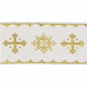Badge croix d'église brodé en fil d'or, patch religieux pour vêtement, décoration faite à la main, applique à coudre, OEM - Product Image 2