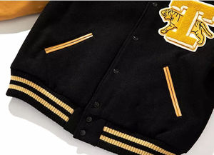 Chaqueta Varsity Premium para Hombre, Chaqueta Letterman con Mangas de Cuero, Logotipo Personalizado Bordado, Moda de Invierno, Ropa Urbana - Product Image 5