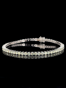 Bracelet tennis de luxe en diamants CVD 3,50 carats en or blanc 14 carats, parfait pour un anniversaire de mariage ou un usage quotidien - Product Image 5