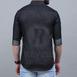 เสื้อเชิ้ตยีนส์ผ้าฝ้าย 100% ระบายอากาศดี ทันสมัย สวมใส่สบาย แบบลำลอง ติดกระดุมด้านหน้า แฟชั่นสำหรับผู้ชาย - Product Image 4