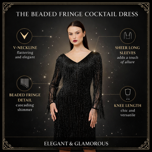 Vestido de Noche Corto Premium de Alta Calidad para Mujer con Bordado Completo y Cuentas Negras |   Fiesta de Boda de Lujo y Alfombra Roja - Product Image 2