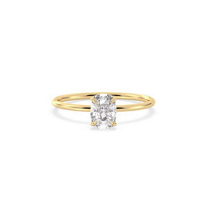 Bague de fiançailles REYES personnalisée avec halo caché en diamant HPHT CVD cultivé en laboratoire, certifiée IGI, or massif 14 carats, bijoux fins - Product Image 2