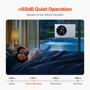 ปั๊มความร้อนไฟฟ้า 51200 BTU สำหรับสระว่ายน้ำ เสียงเบา ให้ความร้อนและความเย็น เหมาะสำหรับสระว่ายน้ำเหนือพื้นดิน 7926 15851GAL สำหรับเครื่องทำความร้อนสระว่ายน้ำ - Product Image 5