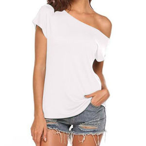 Camiseta Personalizada de Manga Corta con Cuello Redondo de Algodón y Elastano para Mujer, Corte Ajustado - Product Image 5