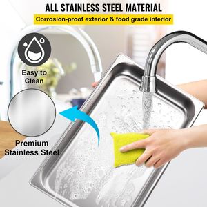 Scaldavivande Elettrico Professionale in Acciaio Inossidabile Bain Marie da 9,5 Litri, Scaldaspezie a Vapore a 1 Vasca di Grandi Dimensioni - Product Image 5