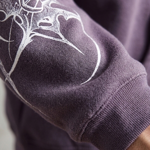 <b>Men</b>’s Purple Zip Up Graphic Hoodie <b>White</b> Tribal Print Oversized Streetwear Jacket <b>Sweatshirt</b> - Product Image 5