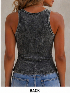 Custom Front Ladies <b>Vest</b> <b>White</b> Cotton Ribbed <b>Women's</b> Short Crop Tank <b>Top</b> Quick Dry Breathable Fitness Sports Wear Sleeveless - Product Image 5