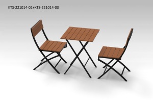 OEM Commercial Folding <b>Table</b> with Plastic Slat Top Metal Frame Modern Design Water Resistant for Restaurant Hotel <b>Outdoor</b> Dining - Product Image 4