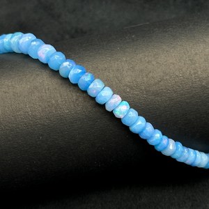 สร้อยคอโอปอลไฟเอธิโอเปียสีลาเวนเดอร์ธรรมชาติทรงรอนเดลล์เจียระไน ขนาด 4-6 มม. ประดับด้วยลูกปัดอัญมณี สร้อยคอแฟชั่นสำหรับผู้หญิง - Product Image 2