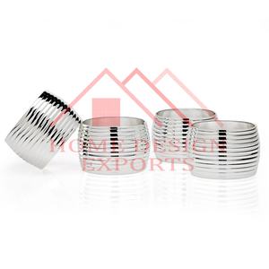 Anillo para Servilletas con Acabado Niquelado y Martillado a Mano, Decoración para Bodas, Anillo Redondo de Metal para Servilletas para Hogares, Hoteles y Restaurantes - Product Image 4