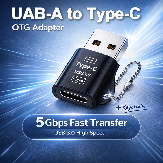 Keychain USB-C to USB 3.0 Male OTG Adapter with DC Output Aluminum Alloy for Android Macbook for for
