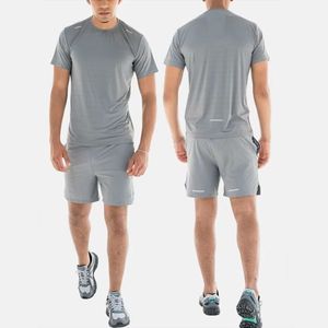 Ensemble de survêtement pour hommes en polyester extensible 4 directions, short et t-shirt, collection été, 2 pièces - Product Image 1