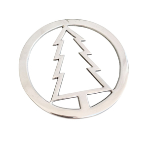 Sous-plat en métal résistant à la chaleur, design Arbre de Vie, finition argentée, en aluminium, pour table à manger et comptoir de cuisine - Product Image 2