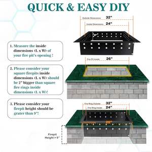 Anneau de feu en acier durable de grande capacité pour barbecue extérieur Dimensions personnalisables pour jardins résidentiels Resorts Campings Moderne - Product Image 4