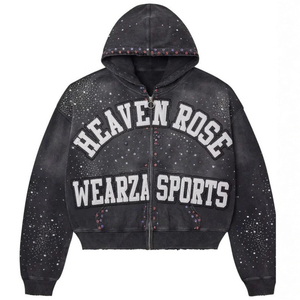 Heavyweight 100% Cotton Men's <b>Zip</b>-<b>Up</b> <b>Hoodie</b> Floral Embroidery Varsity <b>Graphic</b> Streetwear Unisex Wholesale Rhinestone <b>Hoodie</b> - Product Image 1