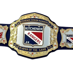 Ceinture de joueur de l'année des Kitchener Junior Rangers - Ceinture sportive personnalisable avec détails dorés - Article de collection de hockey haut de gamme - Product Image 2