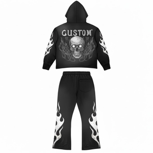 Chándal de Forro Polar con Logotipo Personalizado Serigrafiado, Diseño Totalmente Personalizado, Perfecto para Ropa Casual Urbana, Unisex, Corte Holgado - Product Image 2