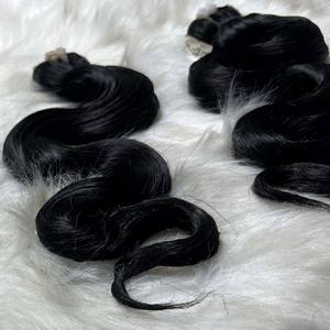 Qhair vietnamita suave de alta calidad cabello crudo suave y sedoso cuerpo negro onda doble dibujado paquetes de Qhair - Product Image 6