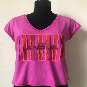 Women Cotton V Neck T Shirt Wholesale Manufacturer Supply for Best Price - Product Image 2