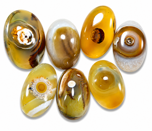 Yellow Yemeni <b>Aqeeq</b> Sulemani Hakik Natural Eye Agate Cabochon Oval Shape Loose Gemstone for Jewelry Making - Product Image 2