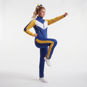 Custom Women Cheerleading Performance Tracksuit Long Sleeve Full Zip <b>Jacket</b> and Matching Athletic Pants Professional Team - Product Image 3
