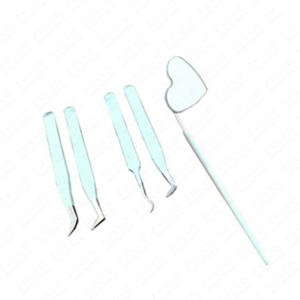 Eyelash Extension Tweezers Set Stainless Steel Heart Mirror Beauty <b>Tools</b> for Makeup Eyebrow Care Professional Lash Kit - Product Image 4