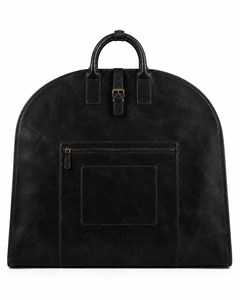 Sac de transport pour costume en cuir véritable fait main par un artisan, robuste, avec fermeture éclair, décontracté, simple, pour les voyages d'affaires - Product Image 3