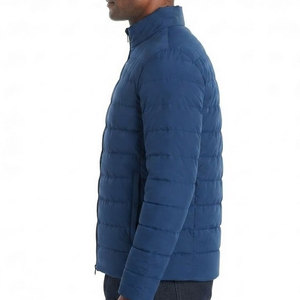 Stylish Hooded <b>Men</b> Puffer <b>Jacket</b> <b>Warm</b> Quilted Winter Soft Padding Full Zip Design Casual Everyday Outdoor Windproof Front Logo - Product Image 3
