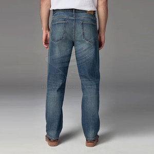 New Arrival Men's Mid Waist Straight Casual Lightweight 100% Cotton Quick Dry Breathable Premium Quality Button Fly Jeans Pant - Product Image 2