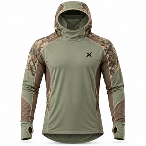 Ropa Ligera de Caza con Protección Solar |   Camuflaje - Verde Oliva - Seis Colores |   Transpirable |   Sudadera con capucha y manga larga | - Product Image 1