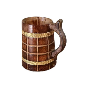 Vintage Wooden <b>Beer</b> Mug Handmade Eco-Friendly with Lid and Hand Grip for Men Camping Travel Outdoor Engraved - Product Image 2