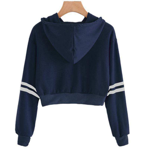 Sudadera Corta con Capucha para Mujer, Directo de Fábrica, Sudadera con Estampado, Top Corto para Mujer, 65% Algodón, 35% Poliéster - Product Image 3