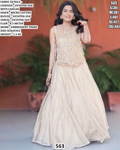 Lehenga Choli Rajwadi traditionnel pour femme, en soie Bhandhani, longueur ras du sol, protection solaire, séchage rapide, pour mariage, fête, Diwali - Product Image 2